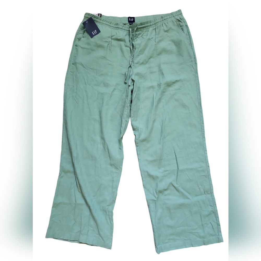 NWT Gap linen pants women green XXL